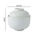 Axyaa Ceramic Soup & Dessert Bowl with Lid - Creative Pattern, Thick & Durable