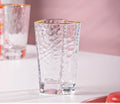 Axyaa Gold Rim Heart Pattern Glass Tumbler - 210ml - Nordic Style - 1 Pc