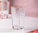 Axyaa Gold Rim Heart Pattern Glass Tumbler - 210ml - Nordic Style - 1 Pc