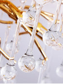 Axyaa Gold Water Drop Crystal Chandelier for Living Room
