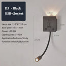 Axyaa LED Wall Sconce Lamp with USB Port & Socket for Bedrooms, Restaurants.