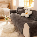 Axyaa Milk Velvet Sofa Cover Plush Winter Seat Protector Slipcover