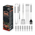 Axyaa 7-Piece Stainless Steel BBQ Tool Set in Paper Box for Outdoor Grilling