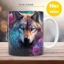 Axyaa Wolf Watercolor Coffee Mug