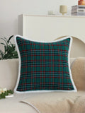 Axyaa Green Plaid Christmas Pillow Cover 30x30cm45x45cm - Soft & Festive Decor for Christmas Party