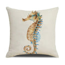 Axyaa Summer Farmhouse Linen Pillow Cover 45x45cm Beach Vacation Home Decor