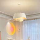 Axyaa Cream Fabric Chandelier LED Ceiling Lamp