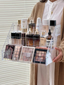 Acrylic Desktop Makeup Organizer by Axyaa: Cosmetics & Skincare Storage Rack