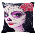 Axyaa Skull Floral Festival Cushion Cover - Halloween Home Decor