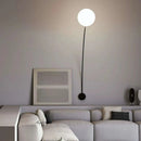 Axyaa Curved Iron Wall Lamp with White Glass Ball - Home Decoration Lighting
