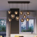 Axyaa Nordic Designer Modern Stairs Smoky Glass Chandeliers Ceiling Light LED