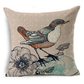 Axyaa Linen Cushion Cover 45x45cm, Flower & Animal Design for Sofa & Bed