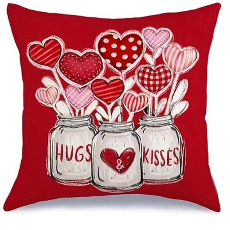 Axyaa Love Bottle Pattern Pillowcase for Home Sofa Decor