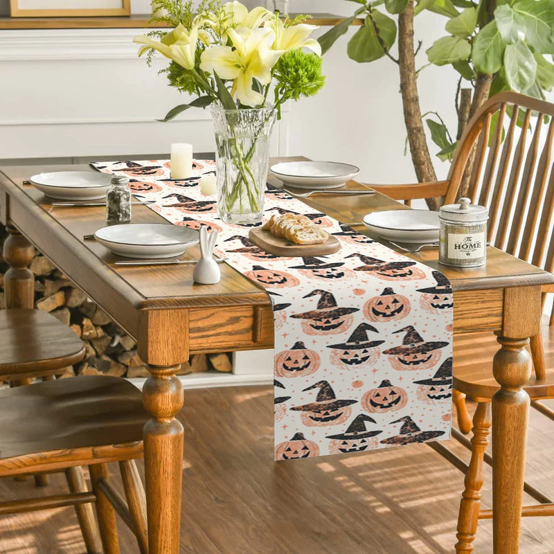 Axyaa Halloween Head Table Runner for Indoor Outdoor Home Dining Decoration