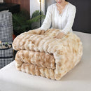 Axyaa Colorful Rabbit Plush Winter Quilt: Double-sided, Thick & Warm