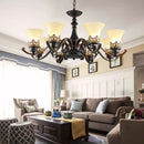 Axyaa Loft Pendant Chandelier with LED Bulb, Wrought Iron and Glass Cover
