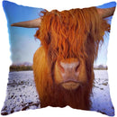 Axyaa Nordic Yak Oxen Highland Cow Cushion Cover for Home Hotel Sofa Bed