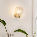Axyaa Shell Shape Gold/Clear Glass Wall Sconce for Home Decoration