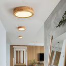 Axyaa Modern Round LED Wood Ceiling Lights for Bedroom, Nordic Design Home Decor Lamp