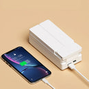 Axyaa Foldable Desk Lamp with Clock & USB Charging, Rechargeable LED Reading Light.