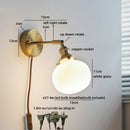 Axyaa White Glass LED Wall Lights Modern Nordic Interior Rotate Up Down Lighting