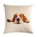 Axyaa Cute Pet Dog Pattern Linen Pillowcase for Home and Office Decor 45*45cm