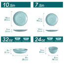 Axyaa Handpainted Blue Spiral Dinnerware Set - 24/48 Pieces