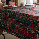 Axya Geometric Bohemian Colored Jacquard Tablecloth - Double-sided American Design