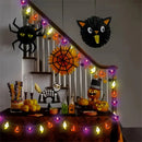 Axyaa Halloween Decorative Lights: Pumpkin Bat Ghost Indoor String Lights for Home Courtyard
