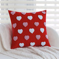 Axyaa Heart Embroidered Pillow Cover for Valentine's Day Living Room Decor
