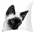 Axyaa Cute Cat Dog Pillowcase 45*45cm Bedroom Sofa Decor White Black Animal Pillowcase