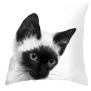 Axyaa Cute Cat Dog Pillowcase 45*45cm Bedroom Sofa Decor White Black Animal Pillowcase