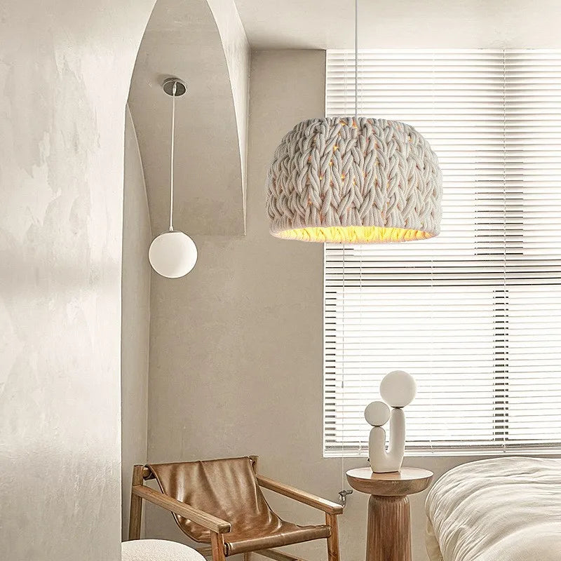 Axyaa Knited Rope LED Pendant Lights - Nordic Minimalism Dining Room Fixtures