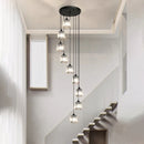 Axyaa Crystal Chandelier Stair Pendant Lamp Living Room Lighting