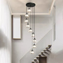 Axyaa Crystal Chandelier Stair Pendant Lamp Living Room Interior Lighting