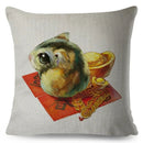 Axyaa Watercolor Animal Pillowcase - Cute Cartoon Design for Living Room Sofa