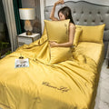 Axyaa Embroidered Tencel Cool Quilt Set with Ice Silk for Summer Luxe Comfort