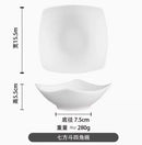 Axyaa 7-inch Square Plate Set of 2 - Minimalist Ceramic Soup Salad Bowl
