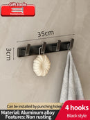 Axyaa Space Aluminum Kitchen and Bathroom Storage Hook Rack