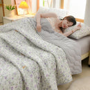 Axyaa Floral Summer Blanket & Pillowcase Set - Soft Knitted Duvet, Breathable & Skin-Friendly