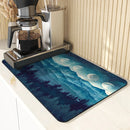 Axyaa Kitchen Drying Mat: Absorbent Dish Placemat & Table Cup Drying Mats