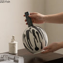 Modern Ink Wash Ceramic Vase for Stylish Home Decor by Axyaa