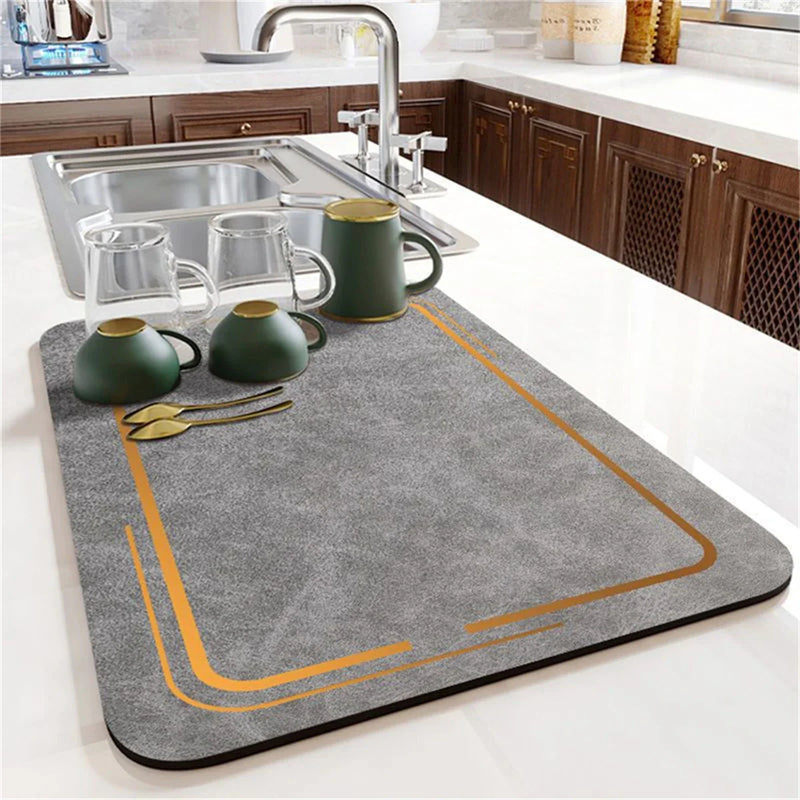 Axyaa Stripe Silicone Coasters Set, Simplistic Absorbent Table Mat & Mouse Pad