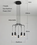 Axyaa Modern LED Chandelier: Black Pendant Lighting for Living Room, Restaurant, Bedroom Kitchen