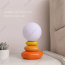 Axyaa Stone Table Lamp: Nordic Stacked Style for Bedroom & Living Room