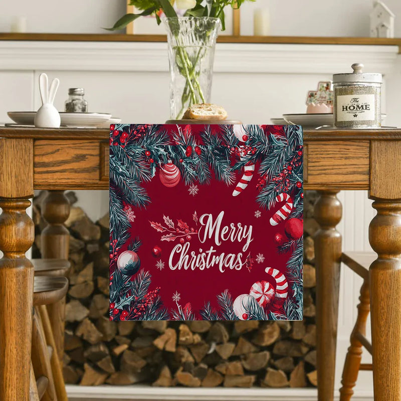 Axyaa Rustic Christmas Fir Table Runner for Dining Decorations and Events