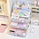 Axyaa Desktop Drawer Organizer | Clear Multi-Layer Storage Rack for Office Supplies