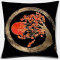 Axyaa Bonsai Zen Stone Pattern Pillowcase Square Decor Home Office Living Room