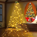 Axyaa Christmas Tree USB String Lights: Indoor/Outdoor Xmas Decor, Waterproof & Green Ring
