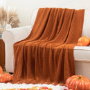 Axyaa Dark Green Knit Throw Blanket - Lightweight Plaid Design for Christmas Decor